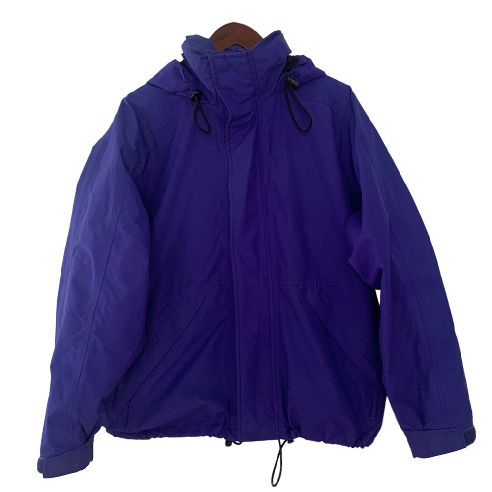 Lands End Jacket Full Zip Long Sleeve Windbreaker Rain Jacket Men Size M